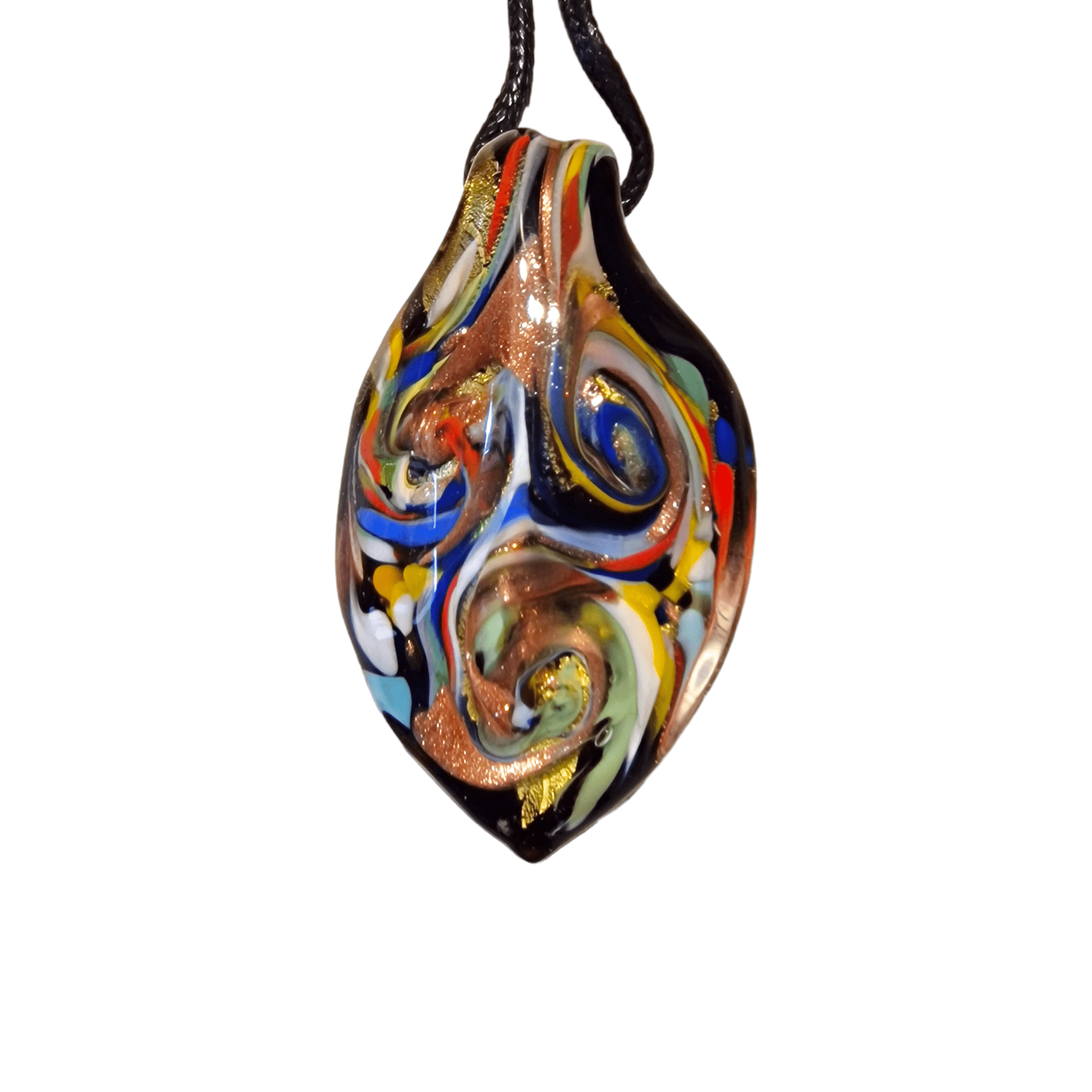 Harlequin Murano Glass Pendant - genuine Venetian pendant handcrafted jewelry