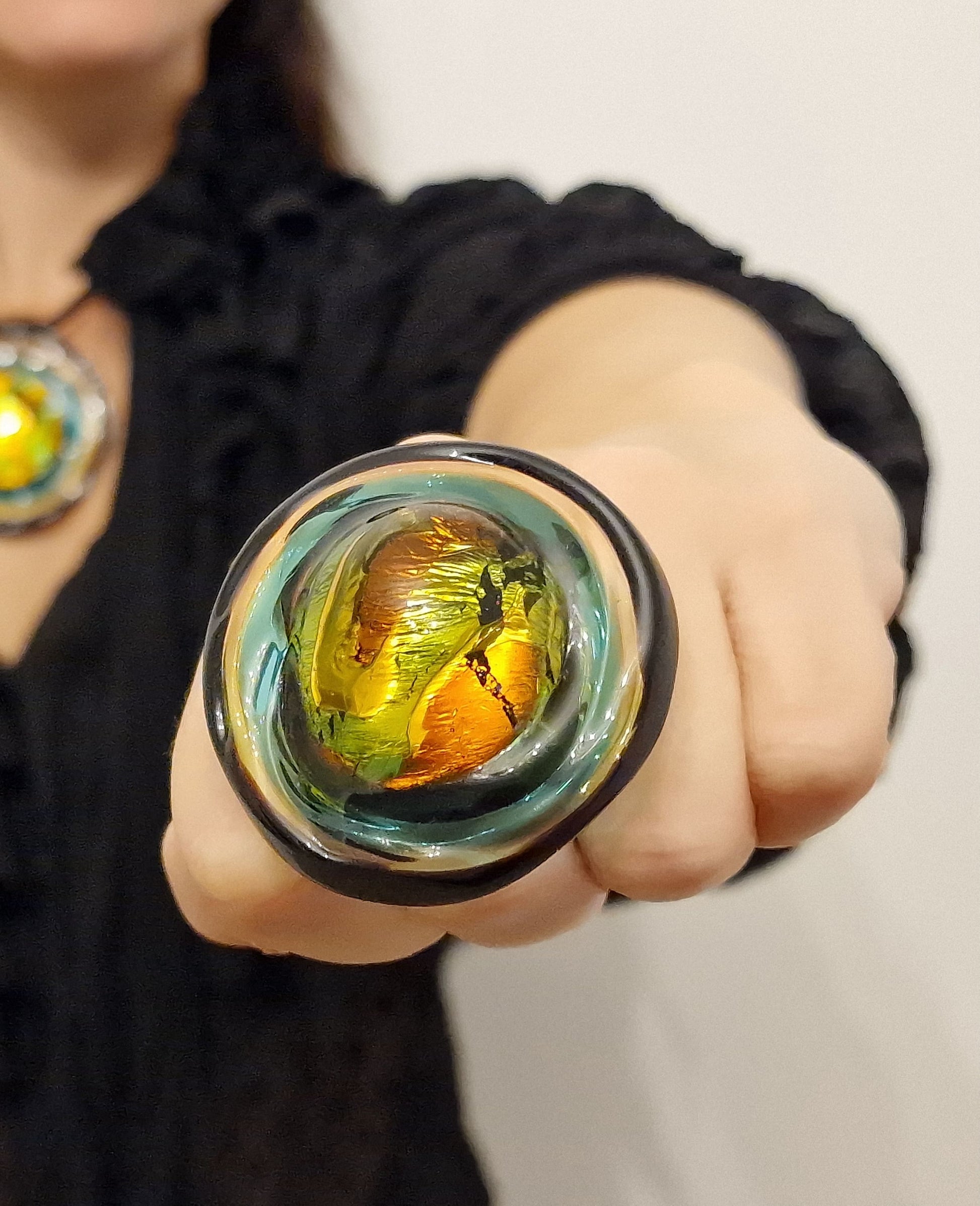 El Dorado Ring - authentic Venetian glass ring jewelry