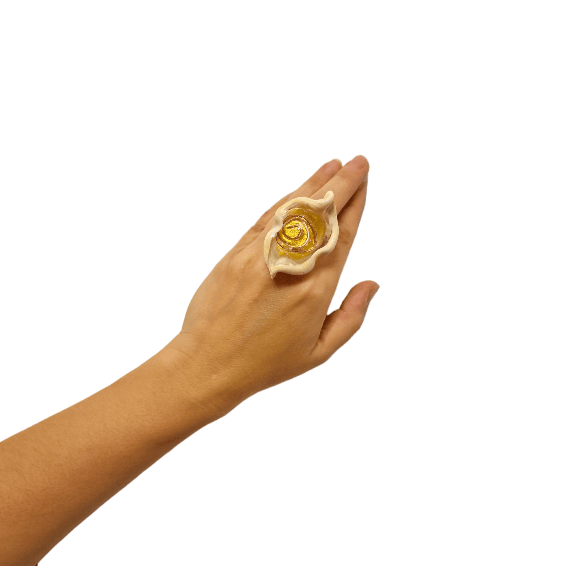 Afrodite Murano Glass Ring - elegant ring handcrafted Murano glass