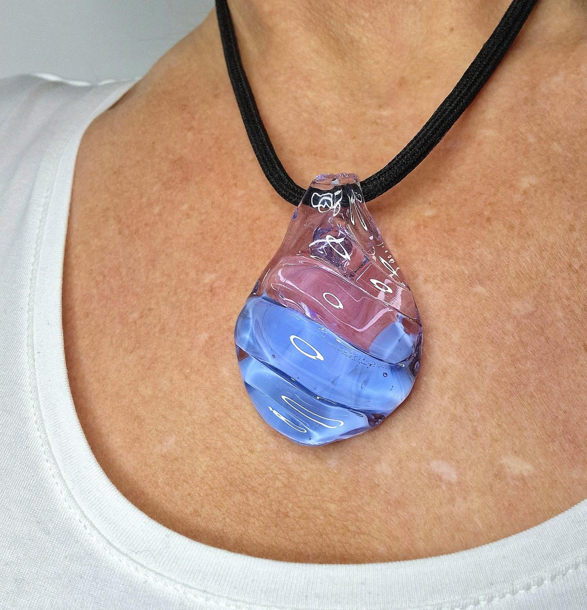 Amelie Murano Glass Pendant - artisan handcrafted pendant from Venice Italy