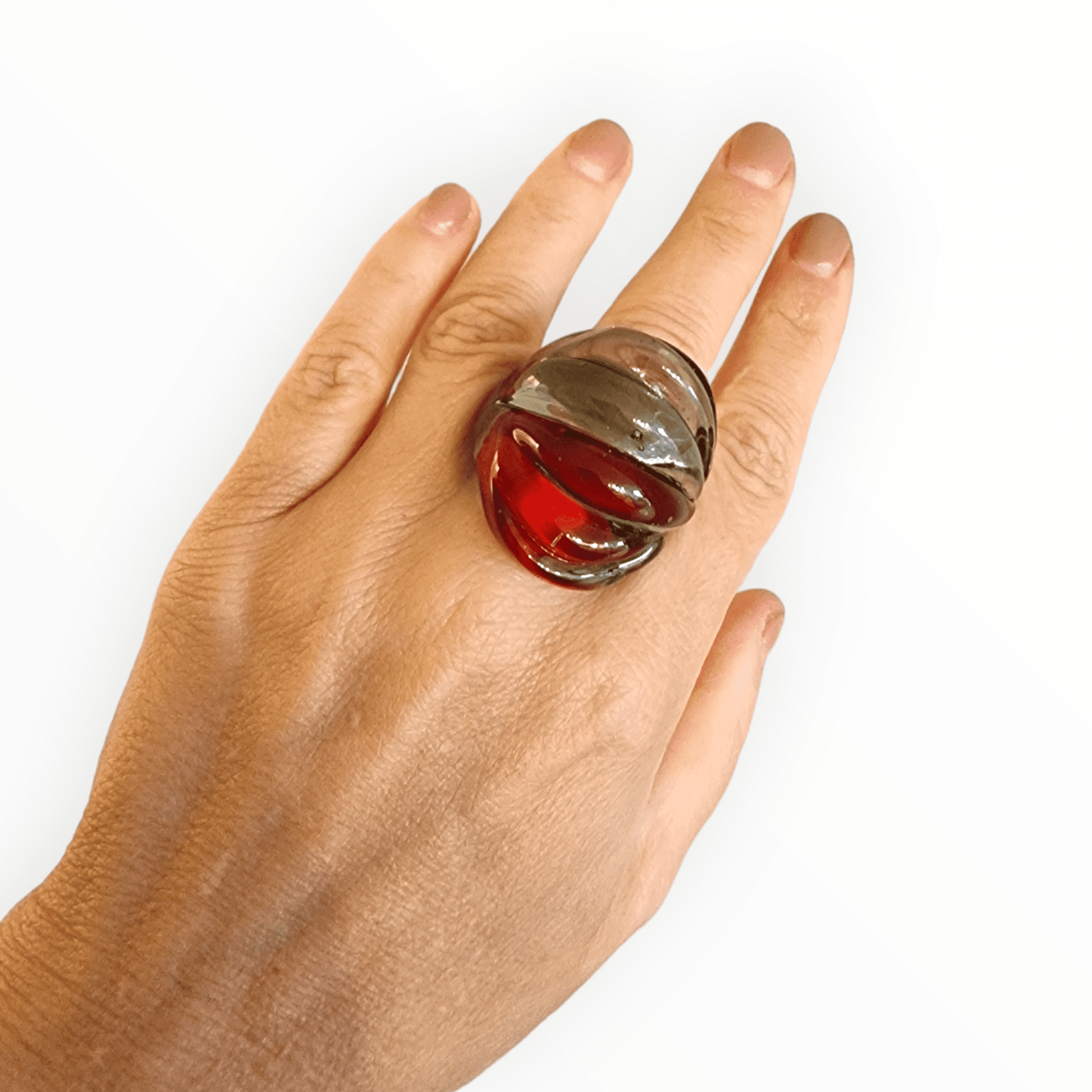 Amelie Murano Glass Ring - Murano glass ring close-up artisan detail