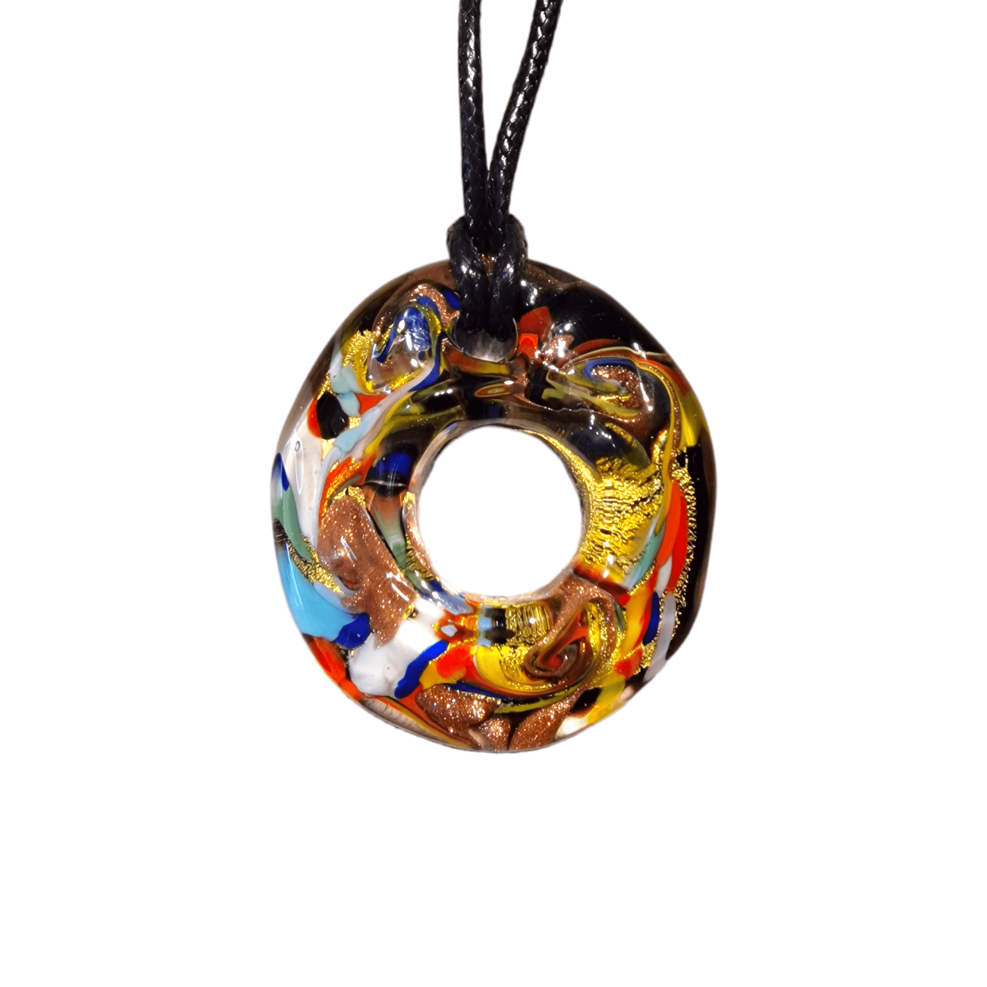 Harlequin Murano Glass Pendant - artisan handcrafted pendant from Venice Italy