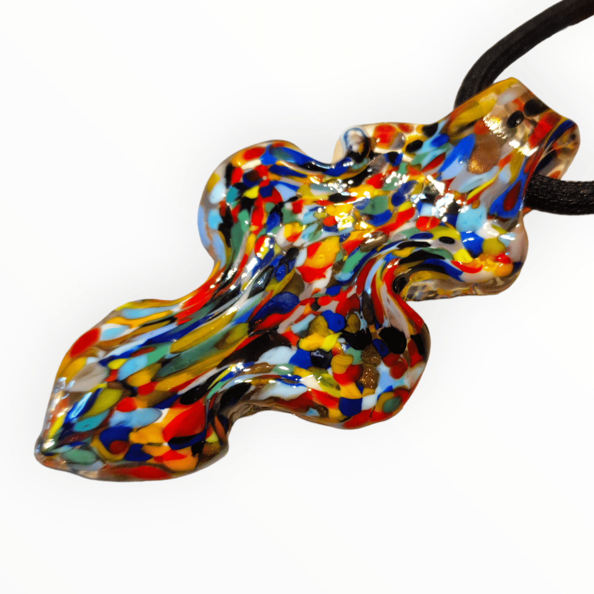 Colombina Murano Glass Pendant - artisan Murano glass pendant detail view