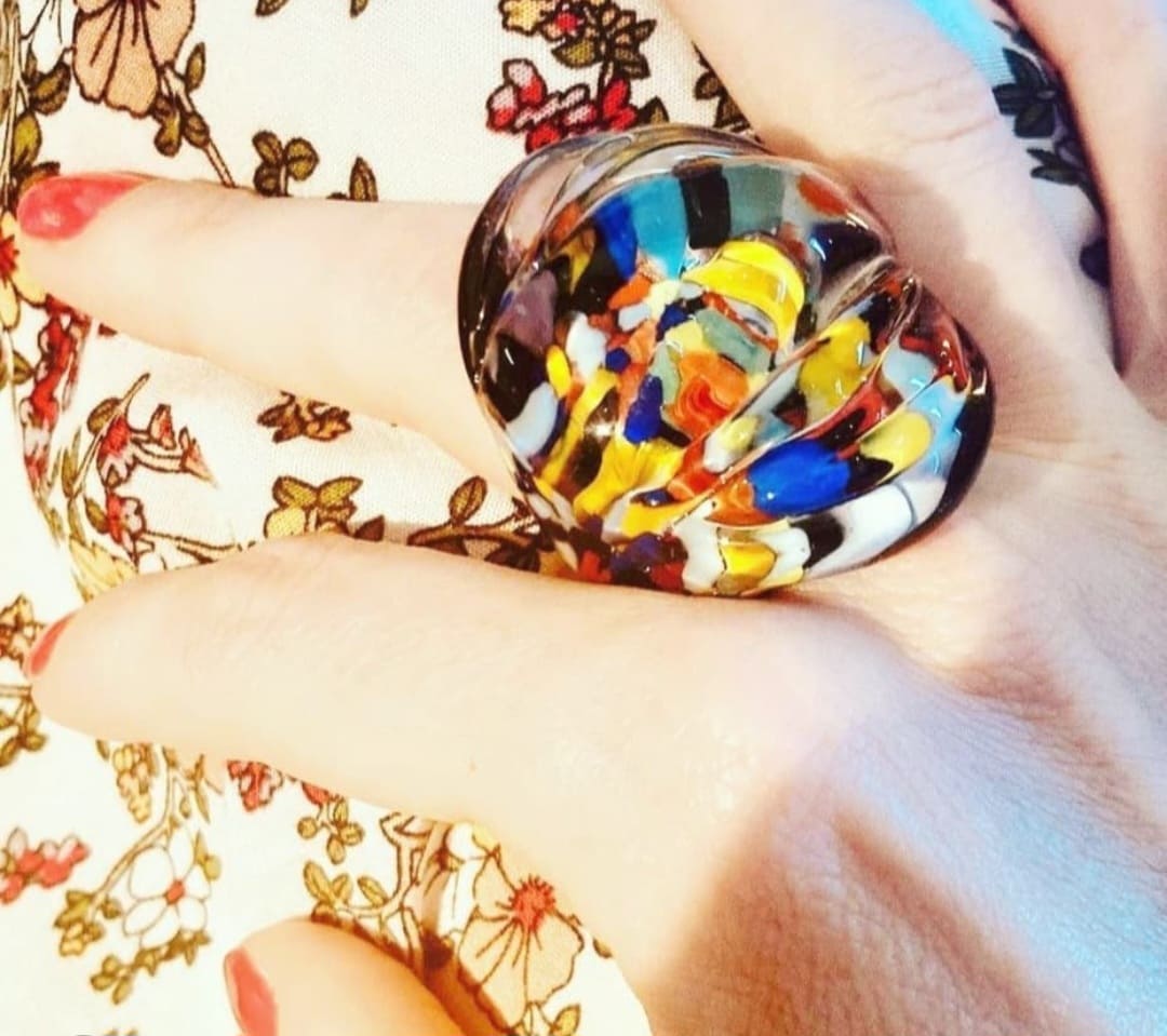 Colombina Murano Glass Ring - authentic Venetian glass ring jewelry
