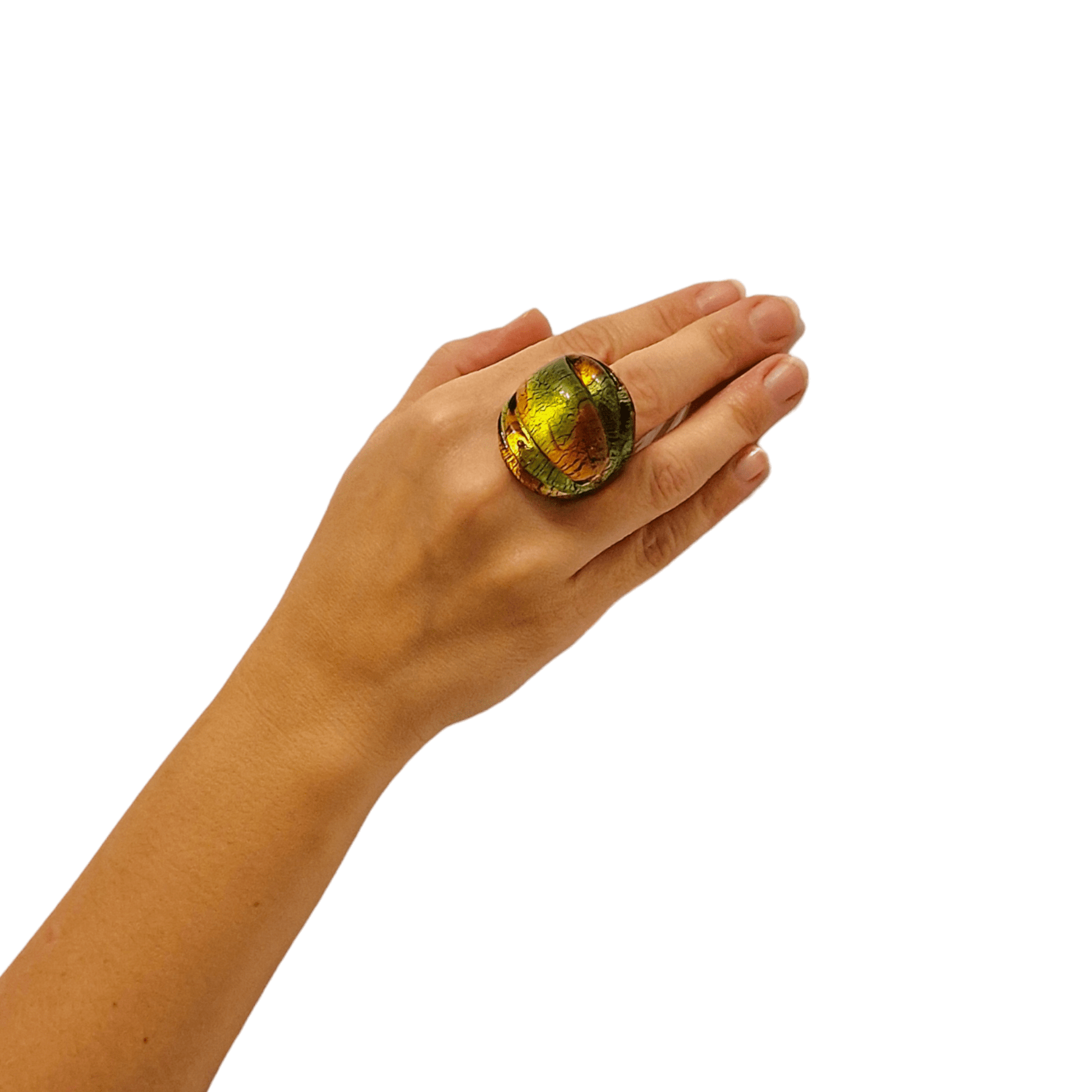El Dorado Ring - Murano glass ring handmade in Venice