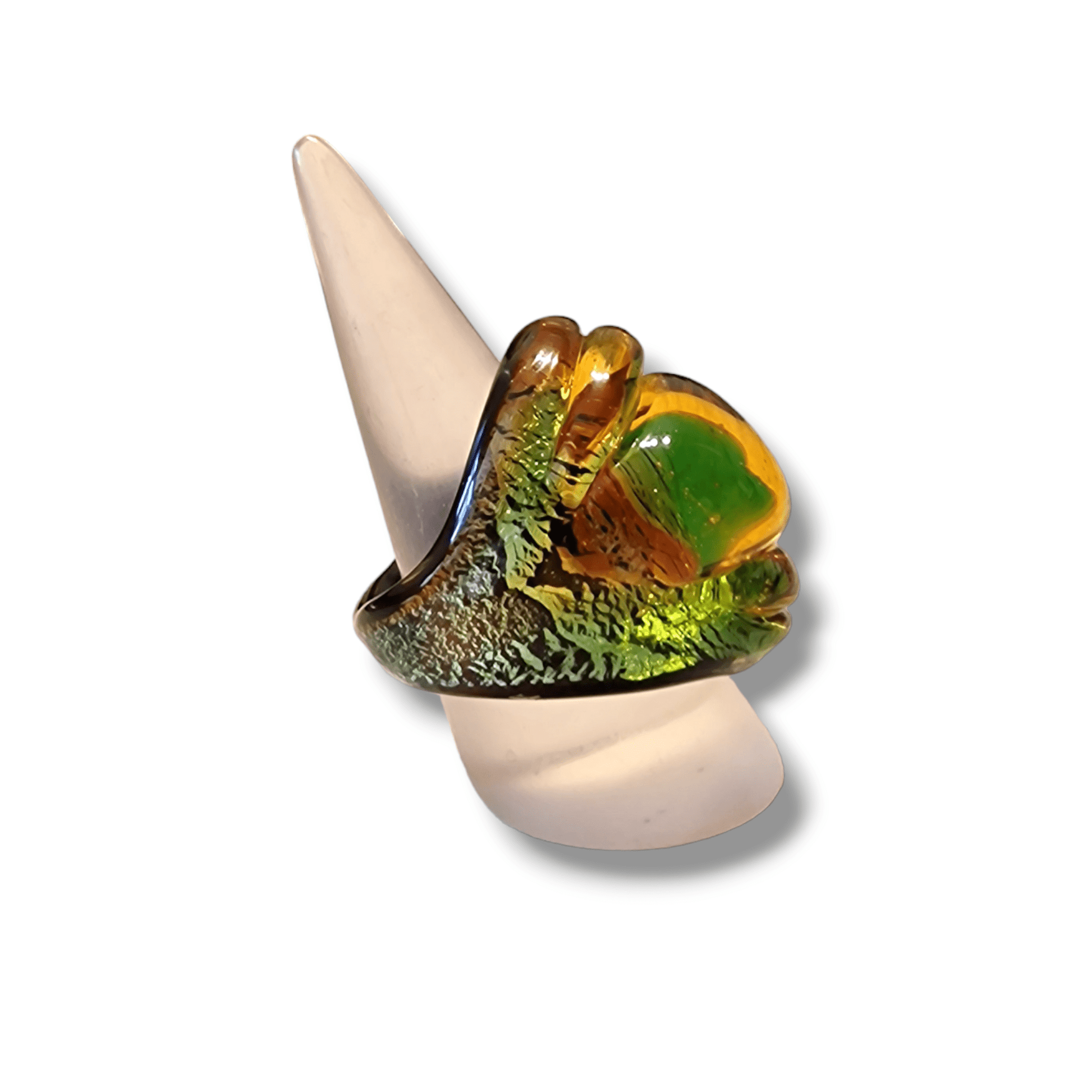 El Dorado Ring - elegant ring handcrafted Murano glass