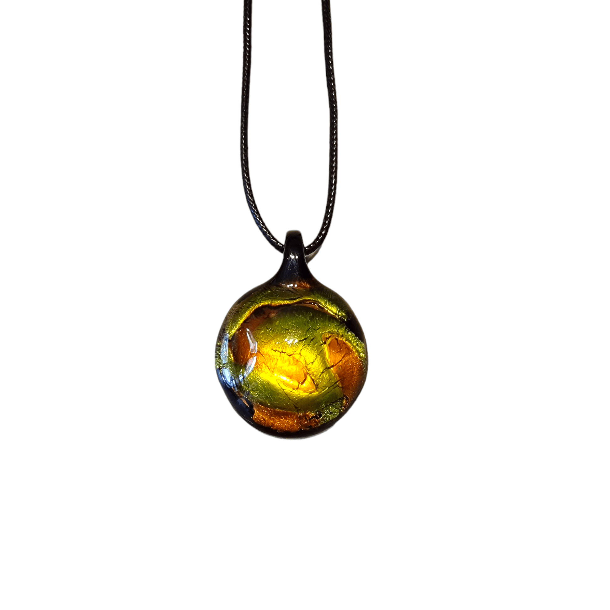 El Dorado Woman Pendant - Venetian artisan jewelry handblown glass