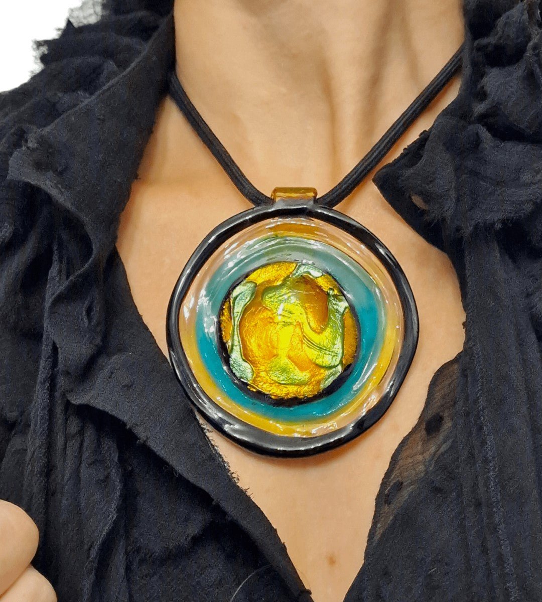 El Dorado Woman Pendant - authentic Venetian glass pendant jewelry