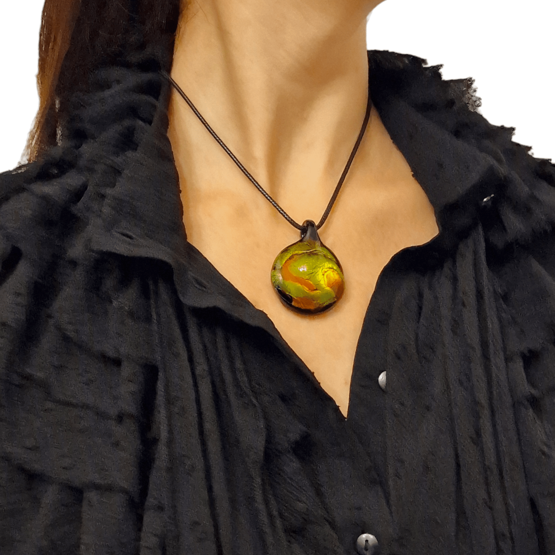 El Dorado Woman Pendant - Murano glass pendant handmade in Venice