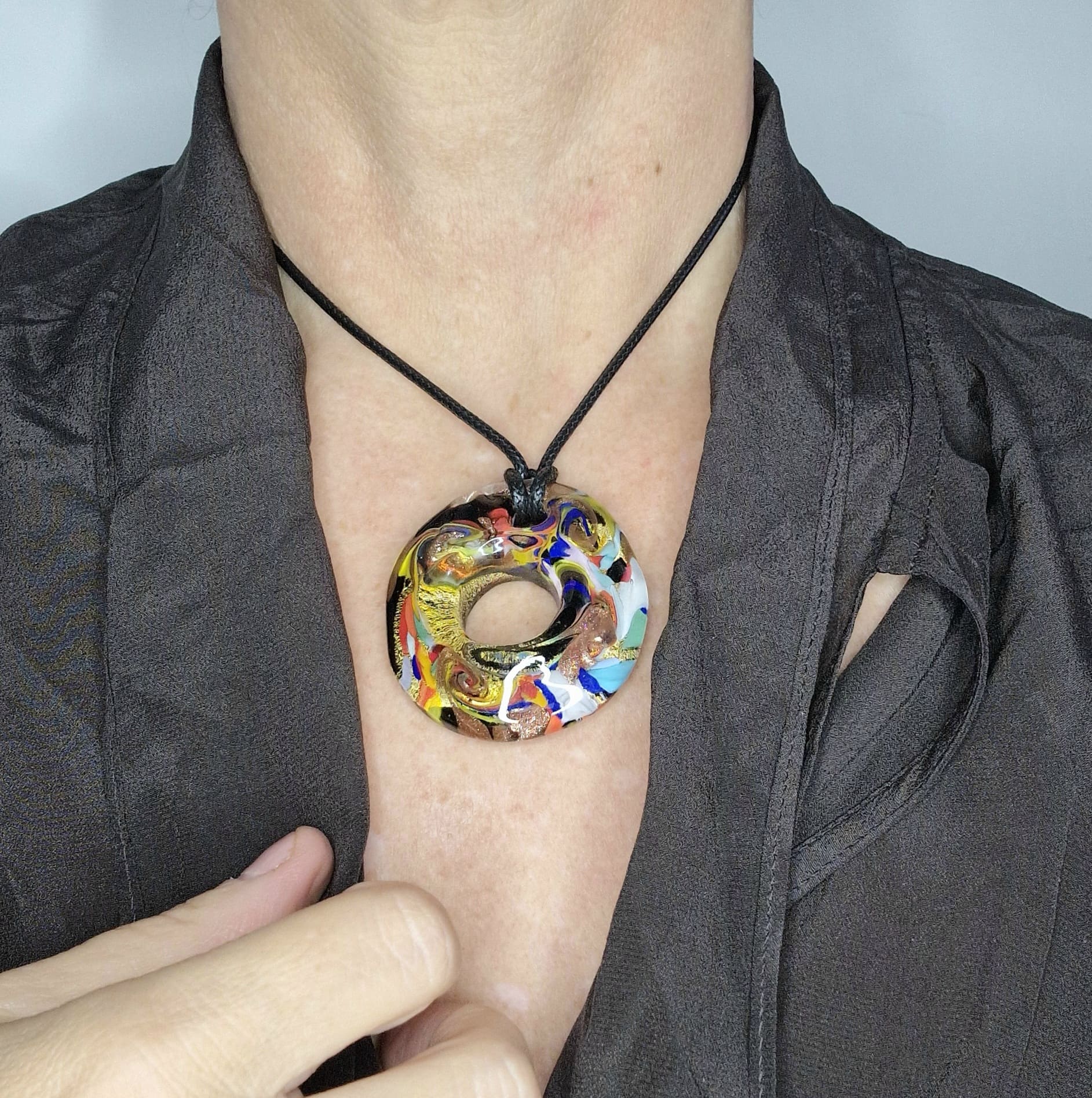 Harlequin Murano Glass Pendant - luxury Murano glass pendant unique piece