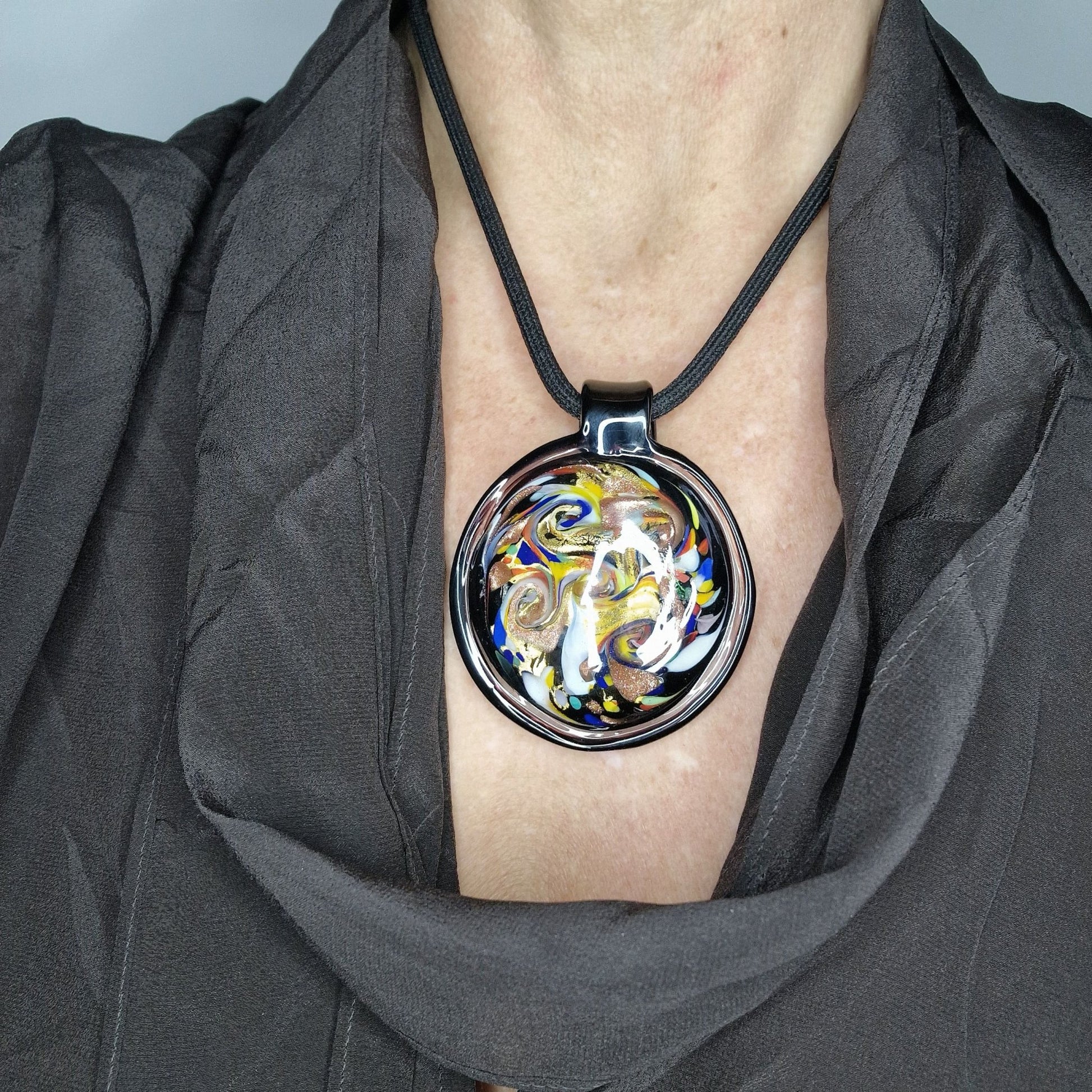 Harlequin Murano Glass Pendant - Murano glass pendant handmade in Venice