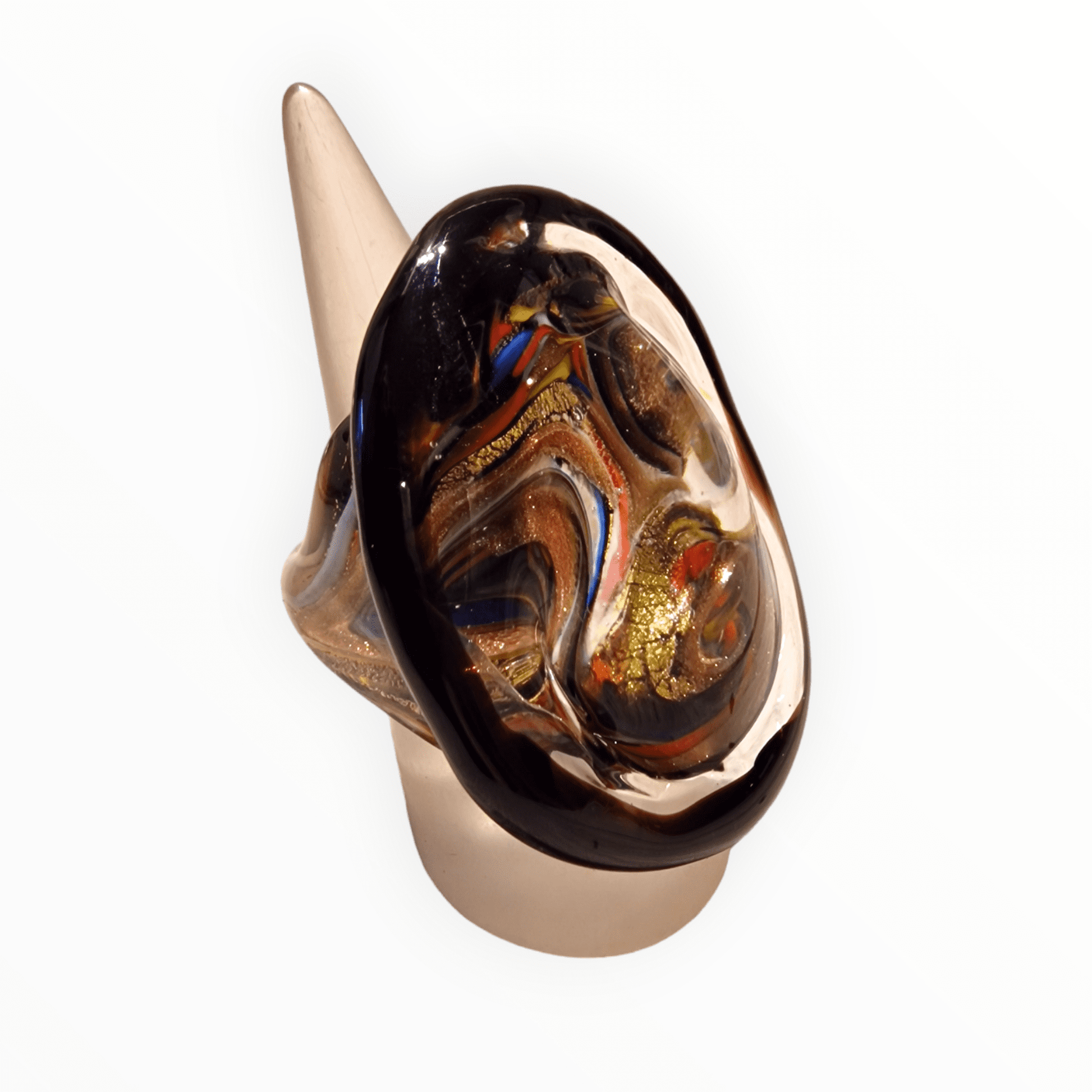 Harlequin Murano Glass Ring - Venetian artisan jewelry handblown glass
