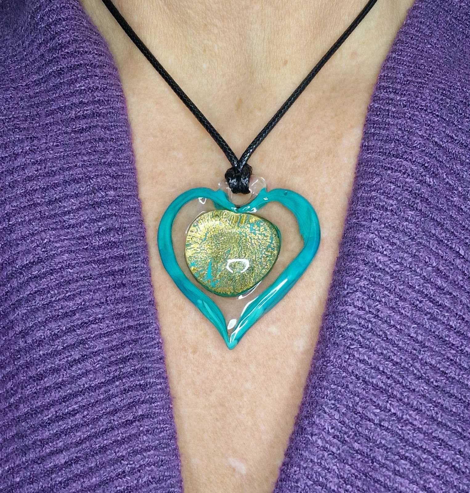 Isabel Murano Glass Pendant - artisan handcrafted pendant from Venice Italy