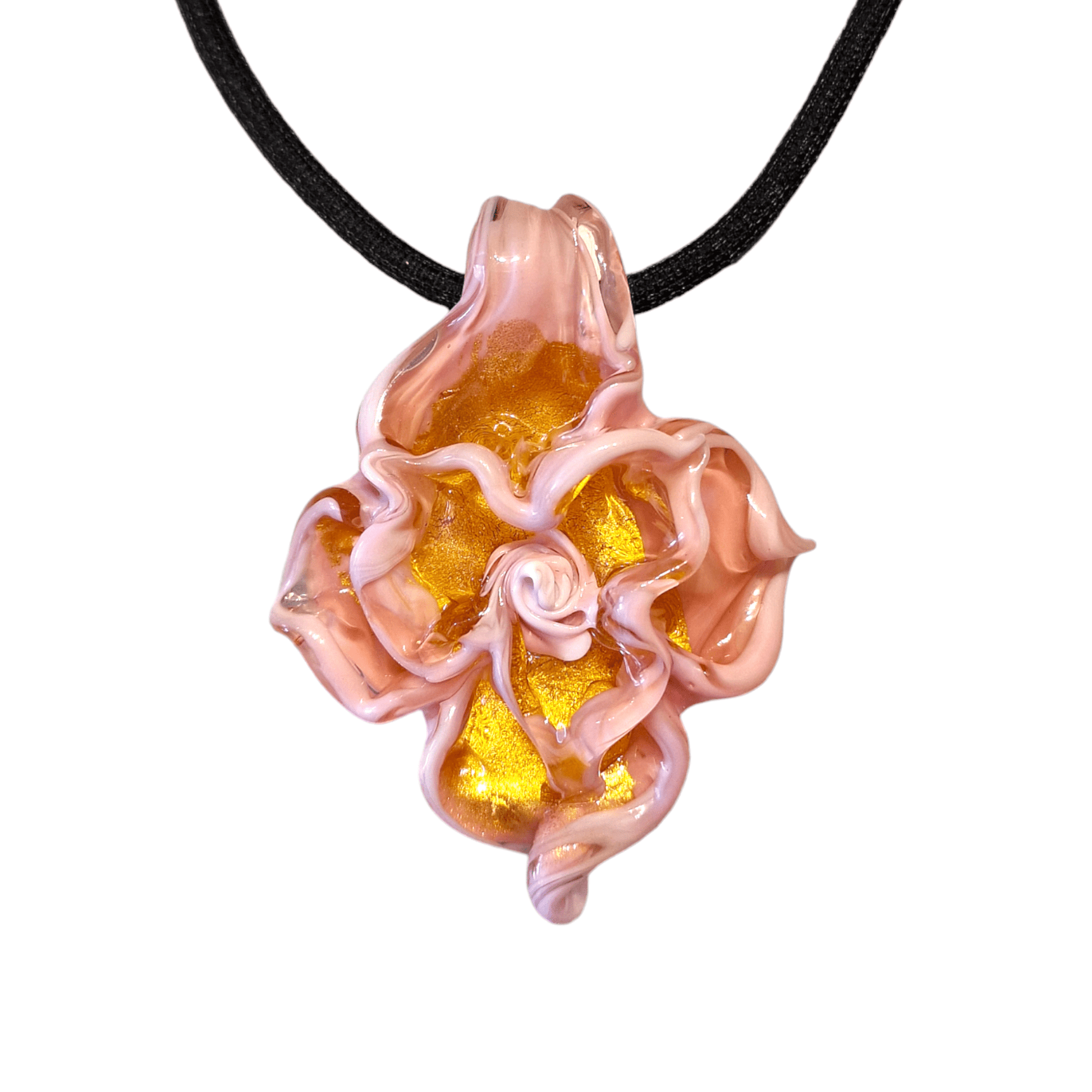 Murano Glass Rose Pendant - premium Murano glass pendant lifestyle