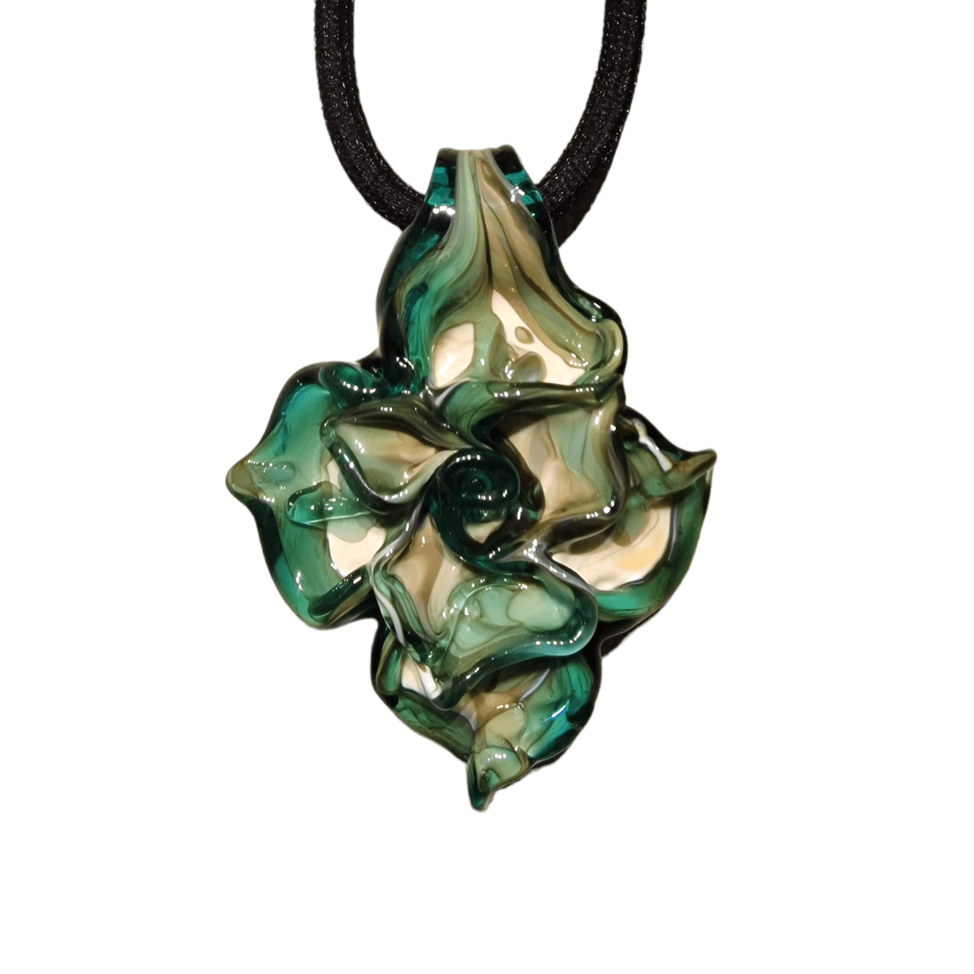 Murano Glass Rose Pendant - artisan handcrafted pendant from Venice Italy