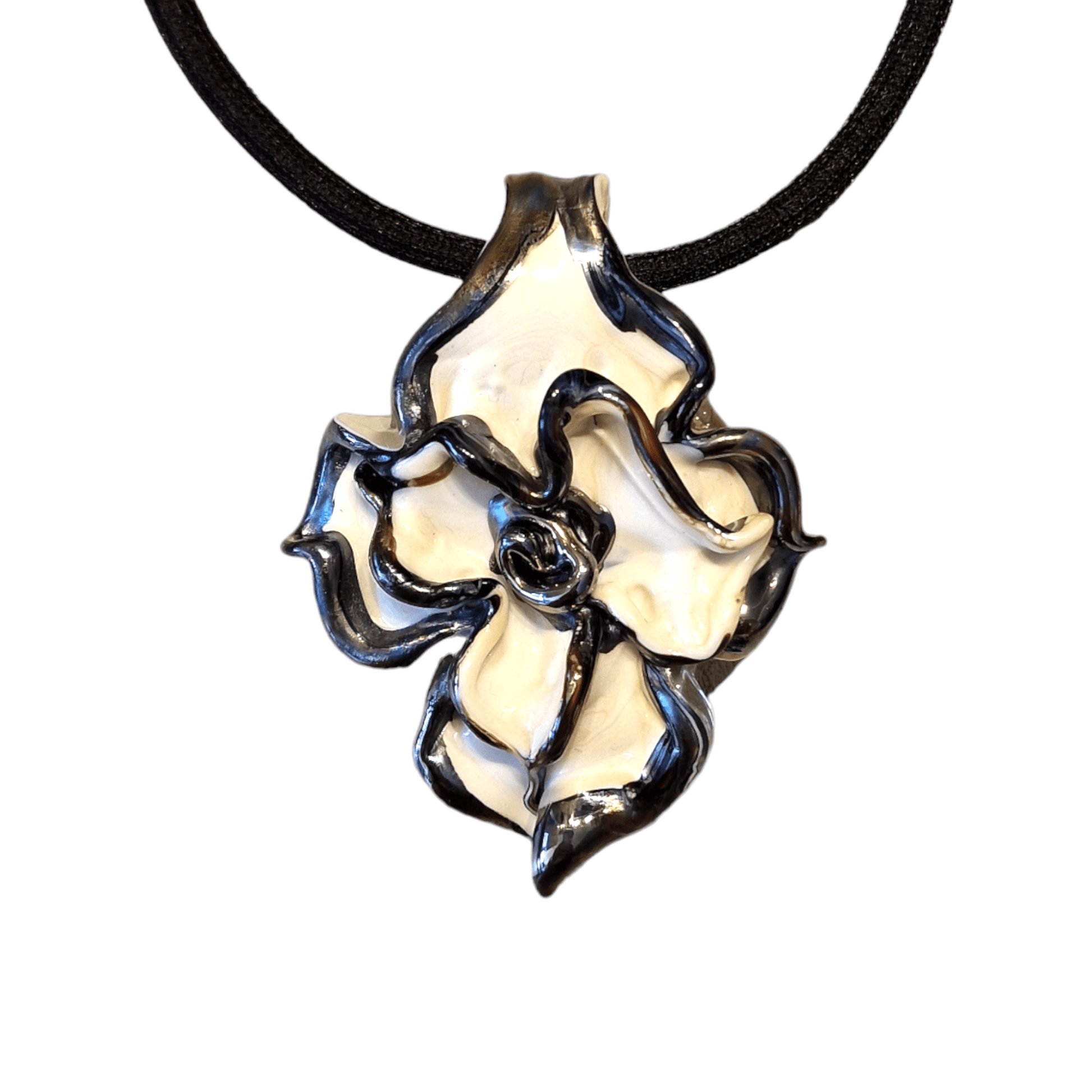 Murano Glass Rose Pendant - elegant pendant handcrafted Murano glass