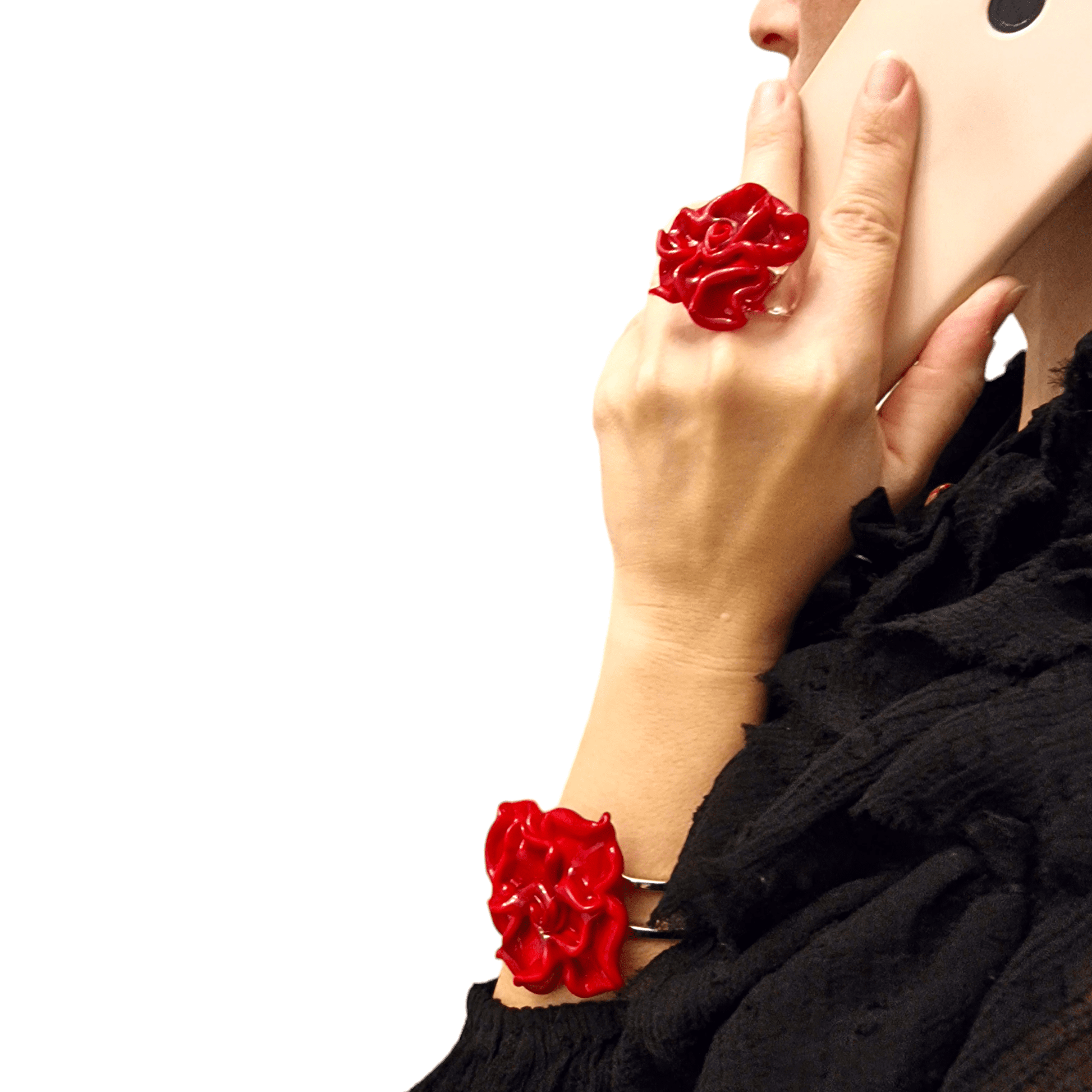 Murano Glass Rose Bracelet - luxury Murano glass bracelet unique piece