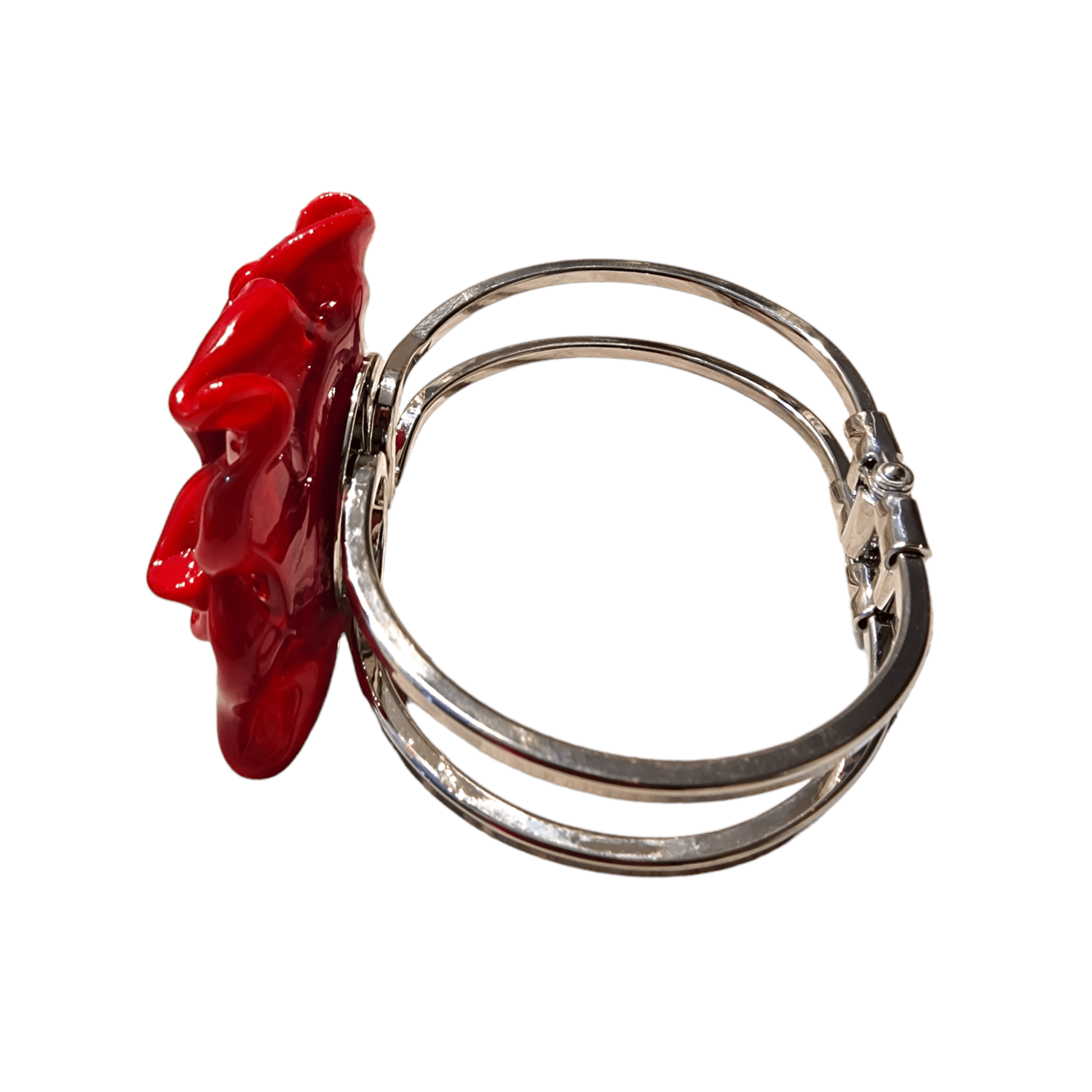 Murano Glass Rose Bracelet - Venetian artisan jewelry handblown glass