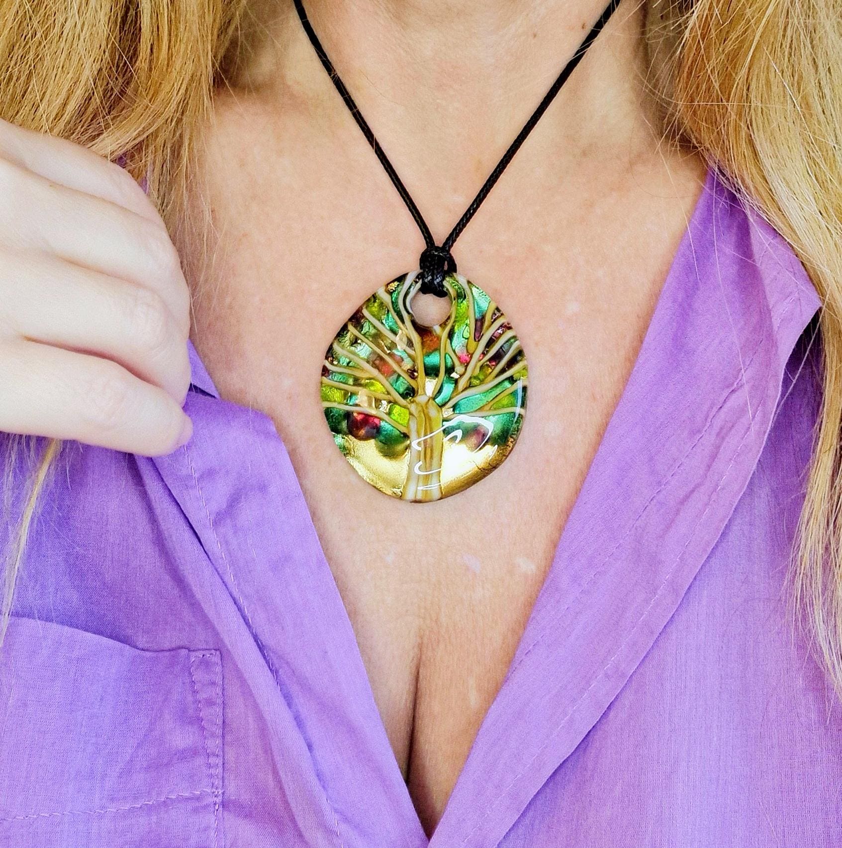 Tree of Life Murano Glass Pendant - Murano glass pendant handmade in Venice