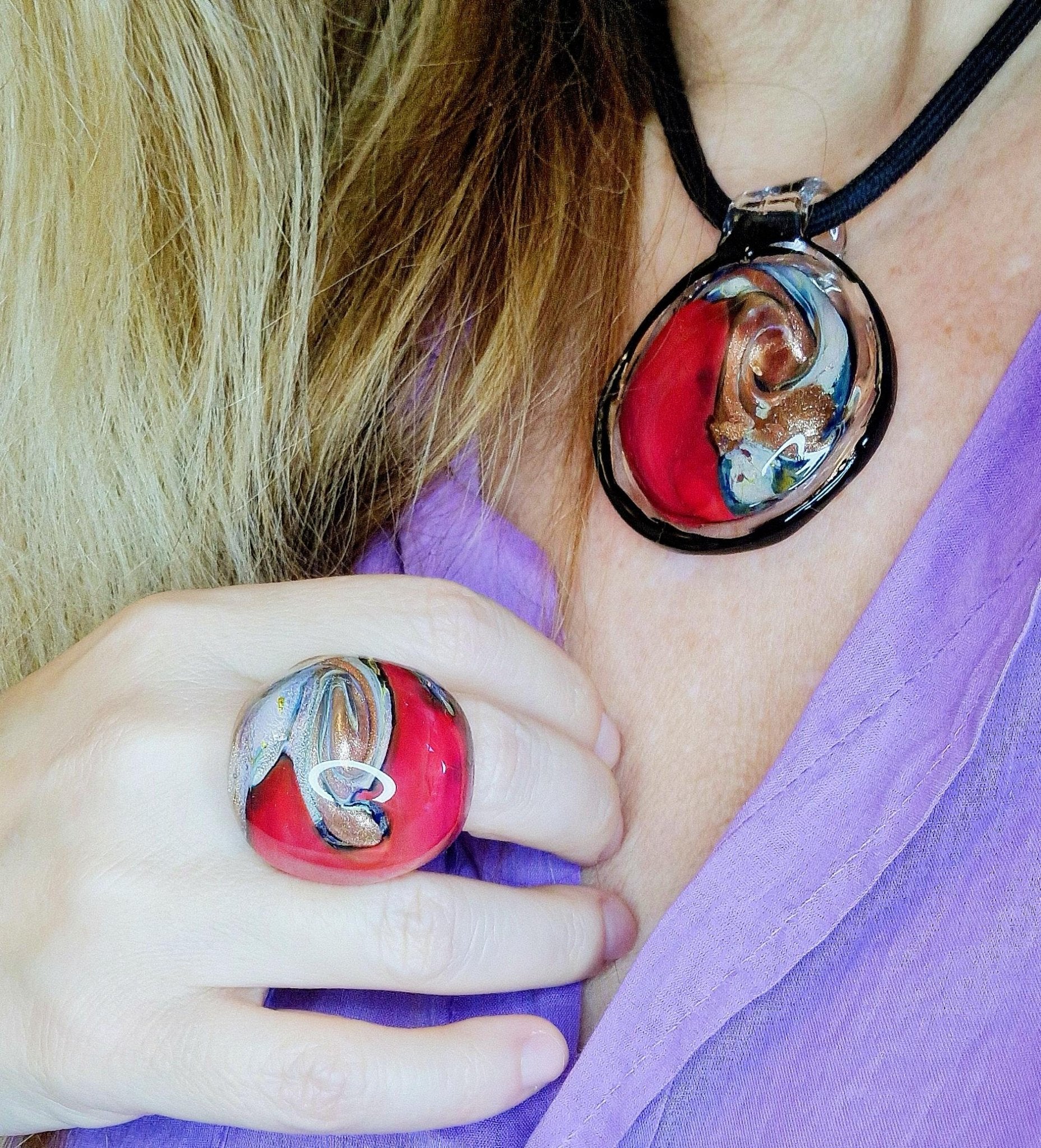 Vertigo Murano Glass Pendant - Murano glass pendant handmade in Venice