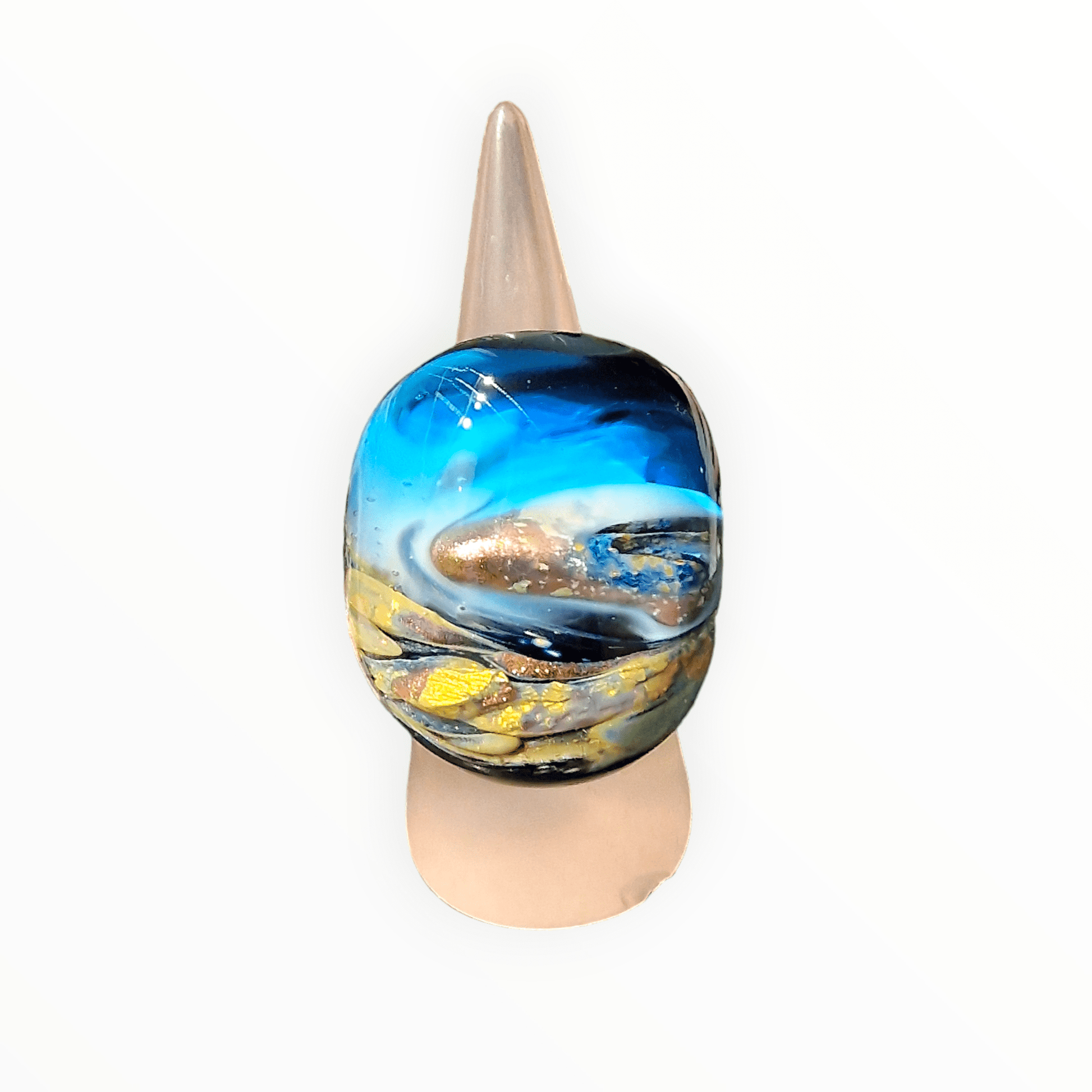 Vertigo Murano Glass Ring - Murano glass ring close-up artisan detail